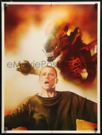 1c112 DAVID VOIGT signed #35/2500 18x24 art print 1992 by the artist, art of Ripley from Aliens 3!