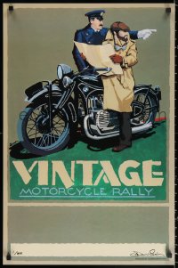 1c114 DENNIS SIMON signed #1/300 20x31 art print 1988 by the artist, art of vintage motorcycle!