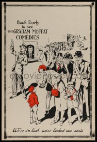1c015 GRAHAM MOFFAT COMEDIES 21x31 English stage poster 1910s artwork of theater line by Willis!