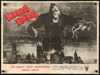 1c396 KING KONG 18x24 special poster R1952 best image of ape w/Fay Wray over New York skyline!