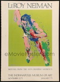 1c230 LEROY NEIMAN 12x16 museum/art exhibition 1972 cool art of athlete running by the artist!