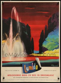 1c403 LUMIDO 15x21 Dutch special poster 1955 colorful different art of the forest at night!