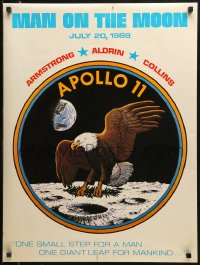 1c404 MAN ON THE MOON 21x28 special poster 1969 Armstrong, Aldrin, Collins, one small step, eagle!