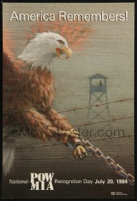 1c416 NATIONAL POW MIA RECOGNITION DAY 11x16 special poster 1984 bald eagle chained and shackled!