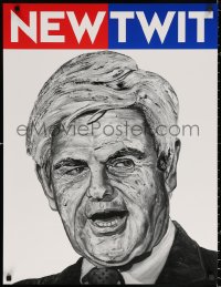 1c419 NEWT GINGRICH 24x31 special poster 2000s close-up art by Robbie Conal, Newtwit!