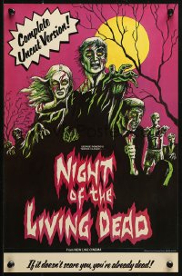 1c420 NIGHT OF THE LIVING DEAD 11x17 special poster R1978 George Romero zombie classic, New Line!