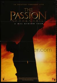 1c421 PASSION OF THE CHRIST 27x40 special poster 2004 Mel Gibson, James Caviezel as Jesus on cross!