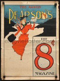 1c423 PEARSON'S MAGAZINE 15x20 special poster 1890s great Belle Epoque art by Ernest Haskell!