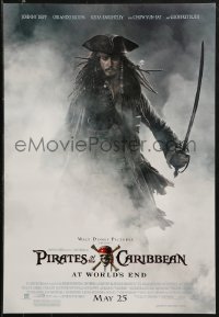 1c424 PIRATES OF THE CARIBBEAN: AT WORLD'S END 2-sided 19x27 special poster 2007 Johnny Depp & cast