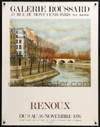 1c241 RENOUX 22x28 French museum/art exhibition 1976 Parisian buildings along the river by Andre!