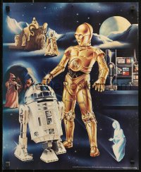 1c444 STAR WARS 19x23 special poster 1978 Goldammer art, the droids, Leia, Procter & Gamble tie-in!