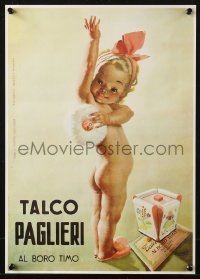 1c445 TALCO PAGLIERI 13x19 Italian special poster 1980s Boccasille art of baby from 1950 print!