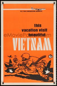 1c448 THIS VACATION VISIT BEAUTIFUL VIETNAM 23x35 special poster 1970s war protest, great artwork!