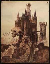 1c137 TIM HILDEBRANDT signed 21x27 art print 1970s by the artist, wild fantasy castle!