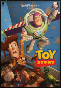1c449 TOY STORY 19x27 special poster 1995 Disney & Pixar cartoon, images of Buzz, Woody & cast!
