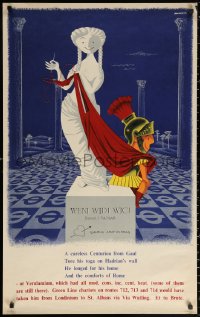 1c457 WENI WIDI WICI 25x40 special poster 1950s Bainbridge art of statue and Julius Caesar!