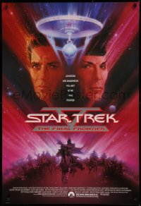 1c913 STAR TREK V 1sh 1989 The Final Frontier, art of William Shatner & Leonard Nimoy by Bob Peak!
