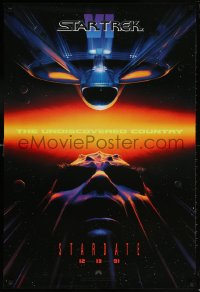 1c915 STAR TREK VI teaser 1sh 1991 William Shatner, Leonard Nimoy, Stardate 12-13-91!