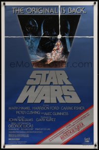 1c921 STAR WARS studio style 1sh R1982 George Lucas, art by Tom Jung, advertising Revenge of the Jedi!
