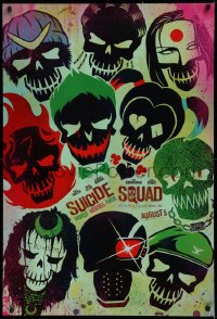 1c936 SUICIDE SQUAD teaser DS 1sh 2016 Smith, Leto as the Joker, Robbie, Kinnaman, cool art!