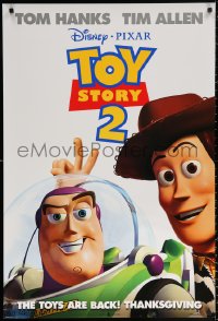 1c953 TOY STORY 2 advance DS 1sh 1999 Woody, Buzz Lightyear, Disney and Pixar animated sequel!