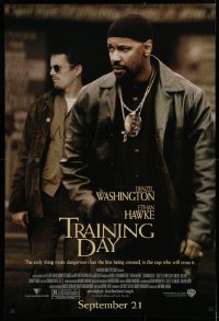 1c957 TRAINING DAY advance DS 1sh 2001 Best Actor Denzel Washington, Ethan Hawke, Antoine Fuqua