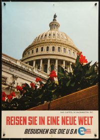 1c072 BESUCHEN SIE DIE USA 20x29 travel poster 1960s Visit the U.S.A. and see the Capitol building!