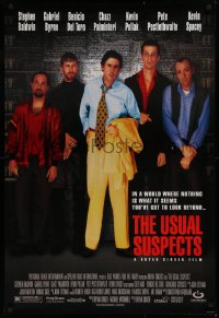 1c971 USUAL SUSPECTS DS 1sh 1995 Kevin Spacey covering watch, Baldwin, Byrne, Palminteri, Singer!
