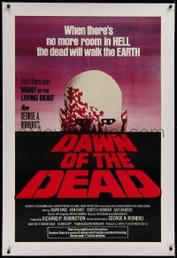1d064 DAWN OF THE DEAD linen 1sh 1979 George Romero, no more room in HELL for the dead, Powers art!