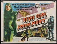 1d132 DEVIL GIRL FROM MARS 1/2sh 1955 Earth menaced by fantastic powers, sexy female alien!