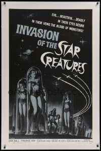 1d084 INVASION OF THE STAR CREATURES linen 1sh 1962 evil, beautiful, monster blood in their veins!