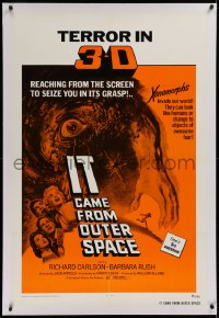 1d086 IT CAME FROM OUTER SPACE linen 1sh R1972 Ray Bradbury, reaching from the screen to seize you!