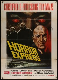 1d173 HORROR EXPRESS Italian 1p 1974 different art of Telly Savalas & monsters over train!