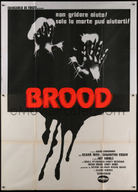 1d165 BROOD Italian 2p 1979 David Cronenberg, art of monster coming for YOU, rare!