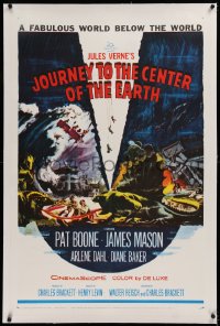 1d088 JOURNEY TO THE CENTER OF THE EARTH linen 1sh 1959 Jules Verne fabulous world below the world!