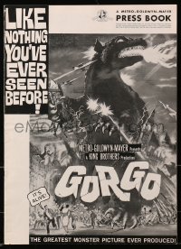 1d146 GORGO pressbook 1961 Joseph Smith monster art, like nothing you've ever seen!