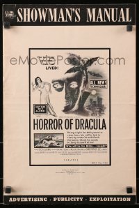 1d147 HORROR OF DRACULA pressbook 1958 Hammer horror classic, vampire monster Christopher Lee!