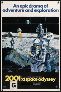 1f054 2001: A SPACE ODYSSEY style B Cinerama 1sh 1968 great Bob McCall moon men art, ultra rare!