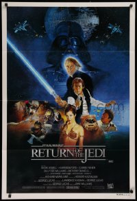 1f011 RETURN OF THE JEDI style B Aust 1sh 1983 George Lucas classic, Hamill, Harrison Ford, Sano art