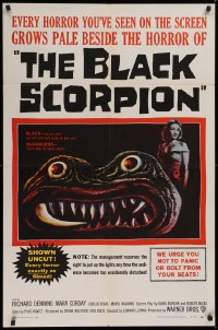 1f070 BLACK SCORPION 1sh 1957 art of wacky creature looking more laughable than horrible!