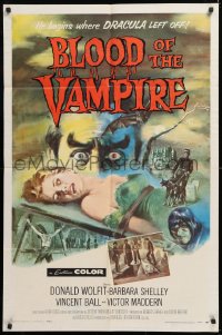 1f072 BLOOD OF THE VAMPIRE 1sh 1958 he begins where Dracula left off, Joseph Smith horror art!