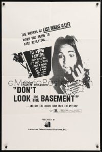 1f088 DON'T LOOK IN THE BASEMENT 1sh 1973 psycho slasher, the day the insane took over the asylum!