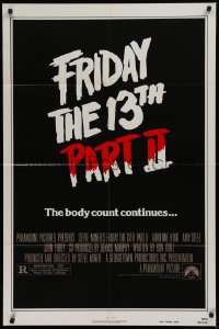 1f105 FRIDAY THE 13th PART II teaser 1sh 1981 slasher horror sequel, body count continues!