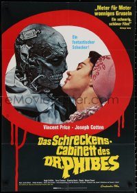 1f041 ABOMINABLE DR. PHIBES German 1972 Vincent Price, great different horror image, ultra-rare!