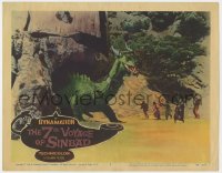 1f196 7th VOYAGE OF SINBAD LC #8 1958 Ray Harryhausen, great fx image of dragon threatening men!