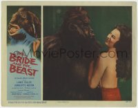 1f204 BRIDE & THE BEAST LC 1958 Ed Wood, c/u of fake gorilla with sexy topless Charlotte Austin!