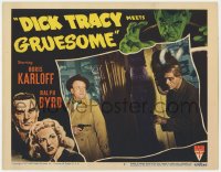1f215 DICK TRACY MEETS GRUESOME LC #4 1947 cop Lyle Latell gets the drop on Boris Karloff!