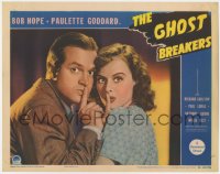 1f224 GHOST BREAKERS LC 1940 best portrait of Bob Hope & Paulette Goddard telling you to be quiet!