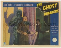 1f228 GHOST BREAKERS LC 1940 Willie Best hides behind curtain as suit of armor grabs Bob Hope!
