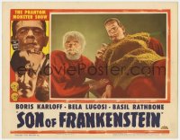 1f281 SON OF FRANKENSTEIN LC R1953 c/u of Bela Lugosi as Ygor with monster Boris Karloff, rare!